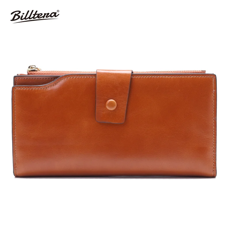 

Billtera Genuine Leather Long Women Wallet Rfid Ladies Purses and Wallets Casual Style 6 Colors Mens Money Bag High Quality