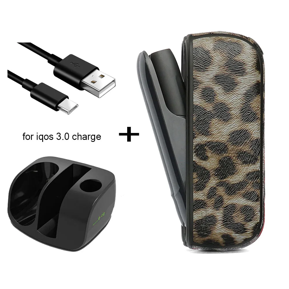 greyC30 JINXINGCHENG тушь для ресниц в леопардовой упаковке для iqos 3,0 чехол Зарядное устройство для iqos 3 Зарядный кожаный чехол защитный чехол - Цвет: greyC30