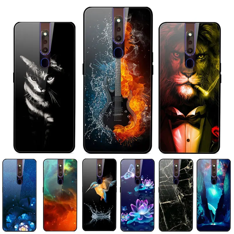 

6.53"For OPPO F11 Pro Case Tempered Glass Back Hard Cover For OPPO F11 Pro F11Pro F 11 Pro Case OppoF11Pro CPH1969 Cover Bumper