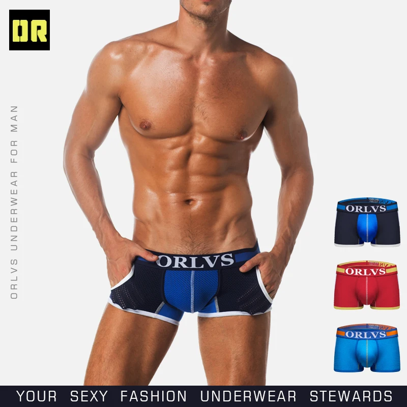 

CMENIN Sexy Men Underwear Boxer Mesh Breathable Cueca Pantie 3D Pouch Design Underpants 3 Boxershorts OR114