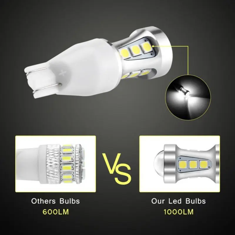 2 шт. 1000 люмен 921 912 W16W T15 Светодиодный лампочки CANBUS OBC безупречный светодиодный Подсветка светодиодный лампы для фар заднего хода ксеноновая лампа белый