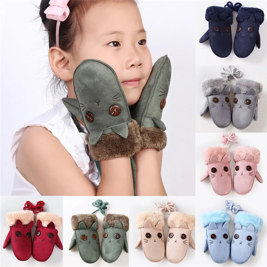 Buy 2018 Newborn Gloves Baby Boys Girls Infant Faux Suede Gloves Full Finger