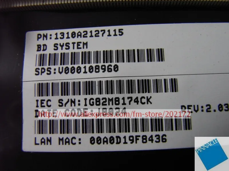 V000108960 материнская плата для Toshiba Satellite A200 A215 6050A2127101