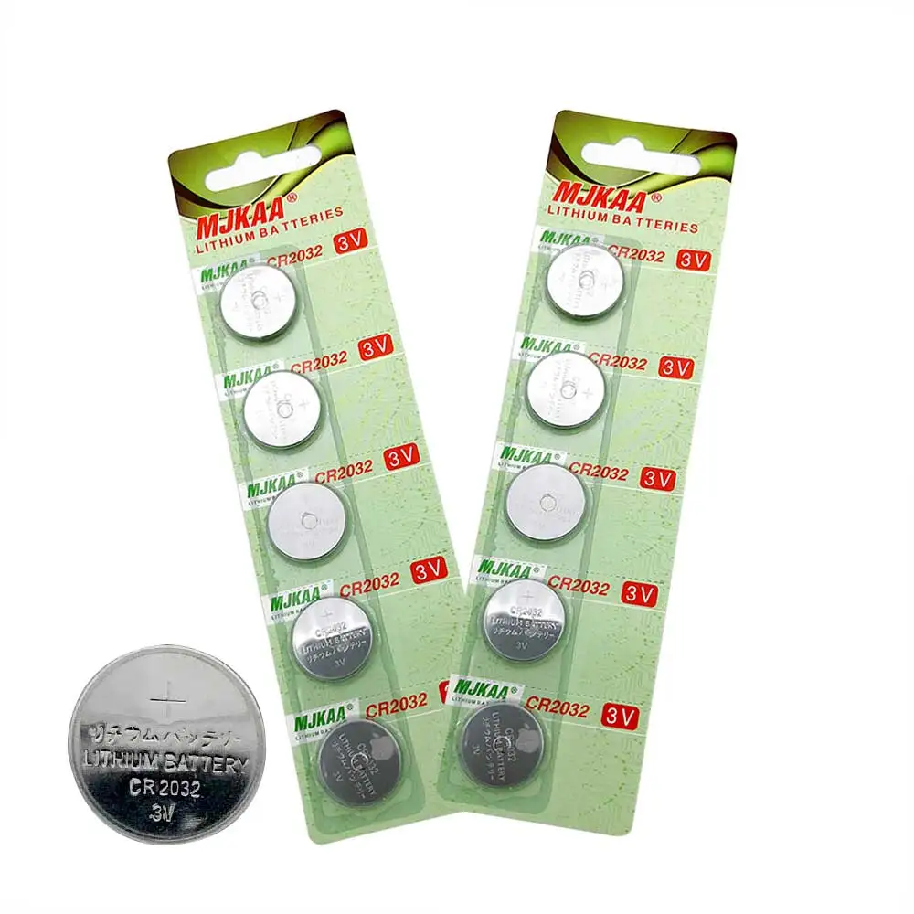 

MJKAA 10pcs CR2032 Button Batteries BR2032 DL2032 ECR2032 Cell Coin Lithium Battery 3V CR 2032 For Watch Electronic Toy Remote