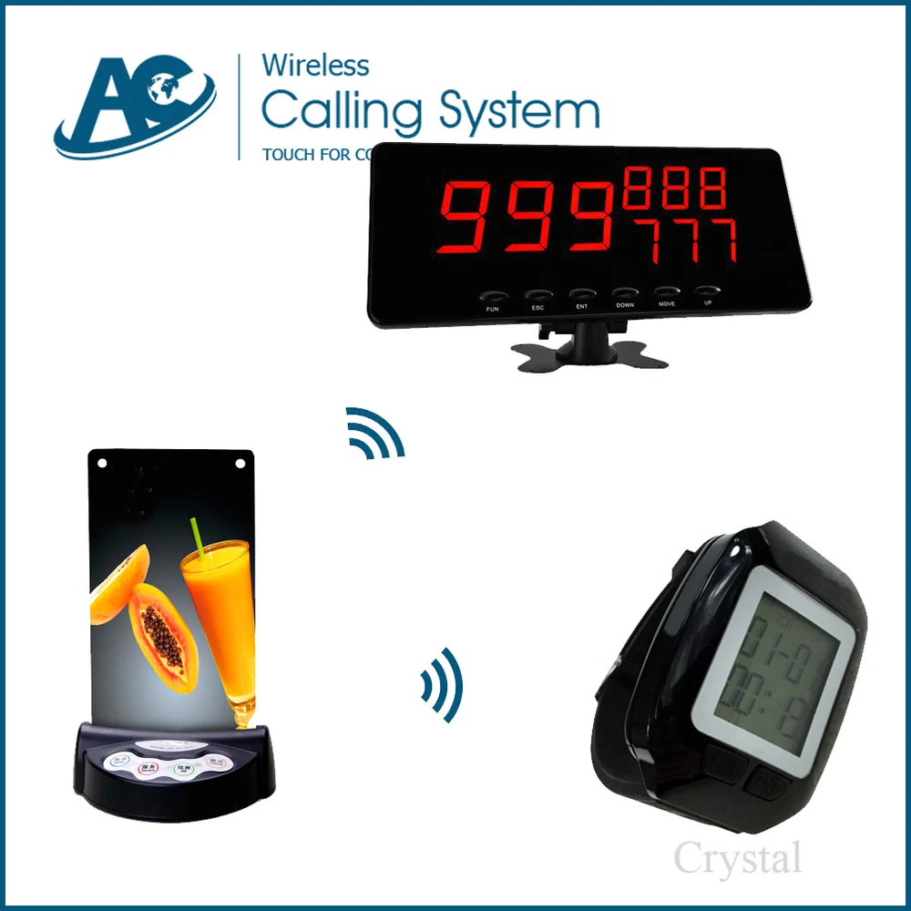 

5 menu holder 1 watch 1 display monitor durable-use fast-food restaurant customer call waiter small waiter paging system