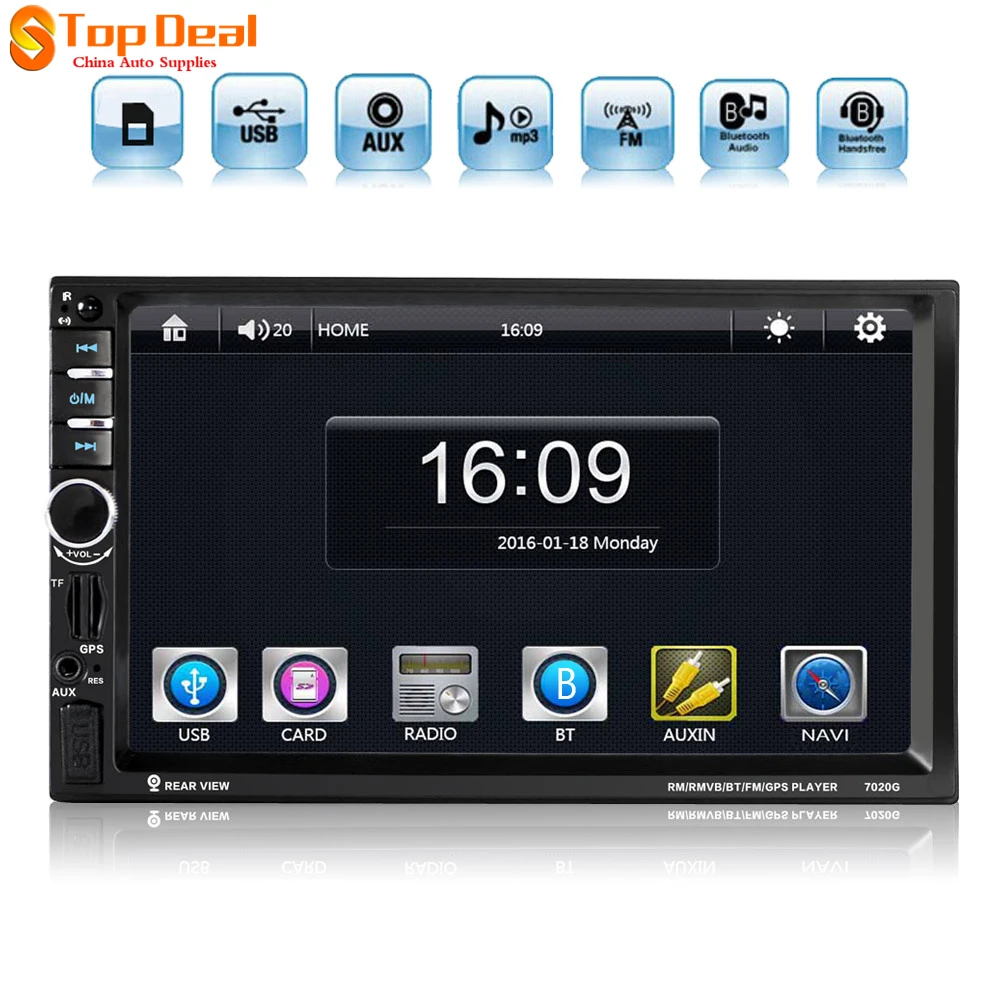 7" Inch LCD HD Car Radio MP5 Player In-Dash Video Players Bluetooth 2 DIN Car Stereo Audio FM + Wireless Remote