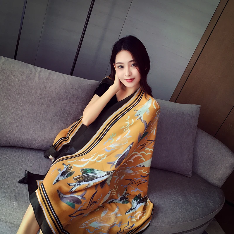 

Summer Women Scarf National Wind Shawl Seaside High Quality Fashion Air Conditioning Room Sunscreen Sun Shade Stoles H3068