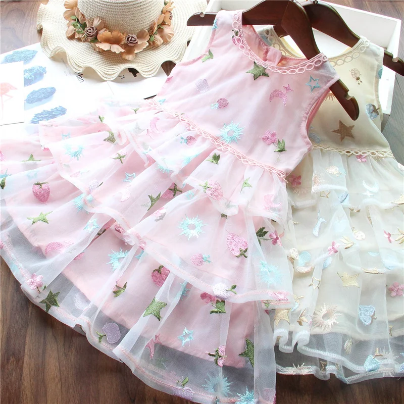 Cute Girls Dress New Summer Clothes Cupcake Flower Princess Children For Baby Dresses Casual Wear 2Y | Детская одежда и обувь