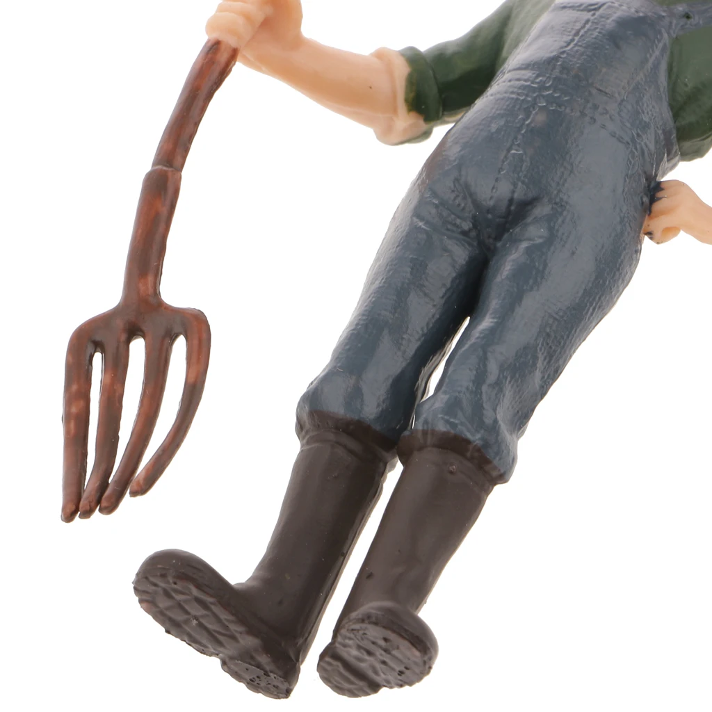 Magideal 1Pc Realistic Male Farmer People Figurine Model Action Figure Kids Children Toy Gift Collectible