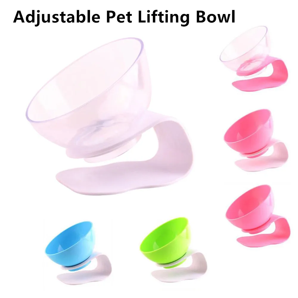 

QQQPET Non slip Nontoxic Adjustable Pet Lifting Bowl Oblique Mouth Spine Protection Cat Bowl Dog Feeder Pet Feeding Bowl