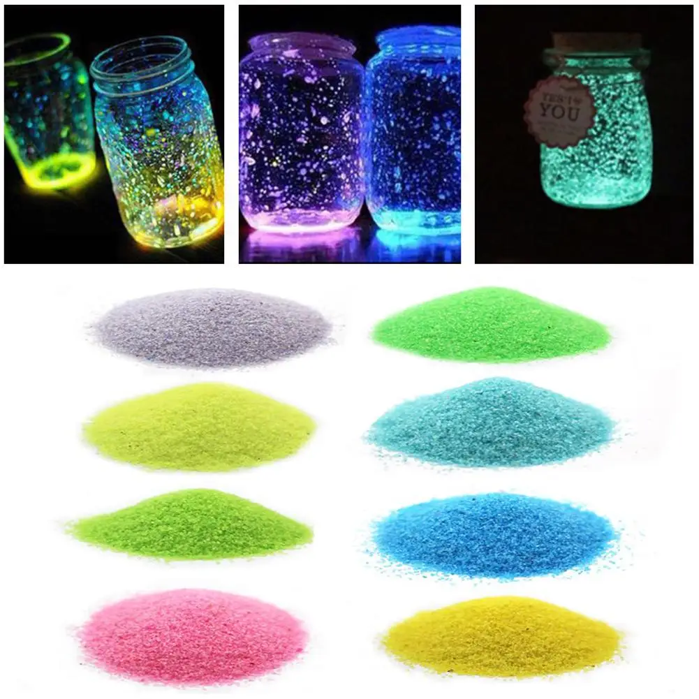 8 цветов Светящиеся частицы песка для DIY яркая краска звезда Желая бутылка
