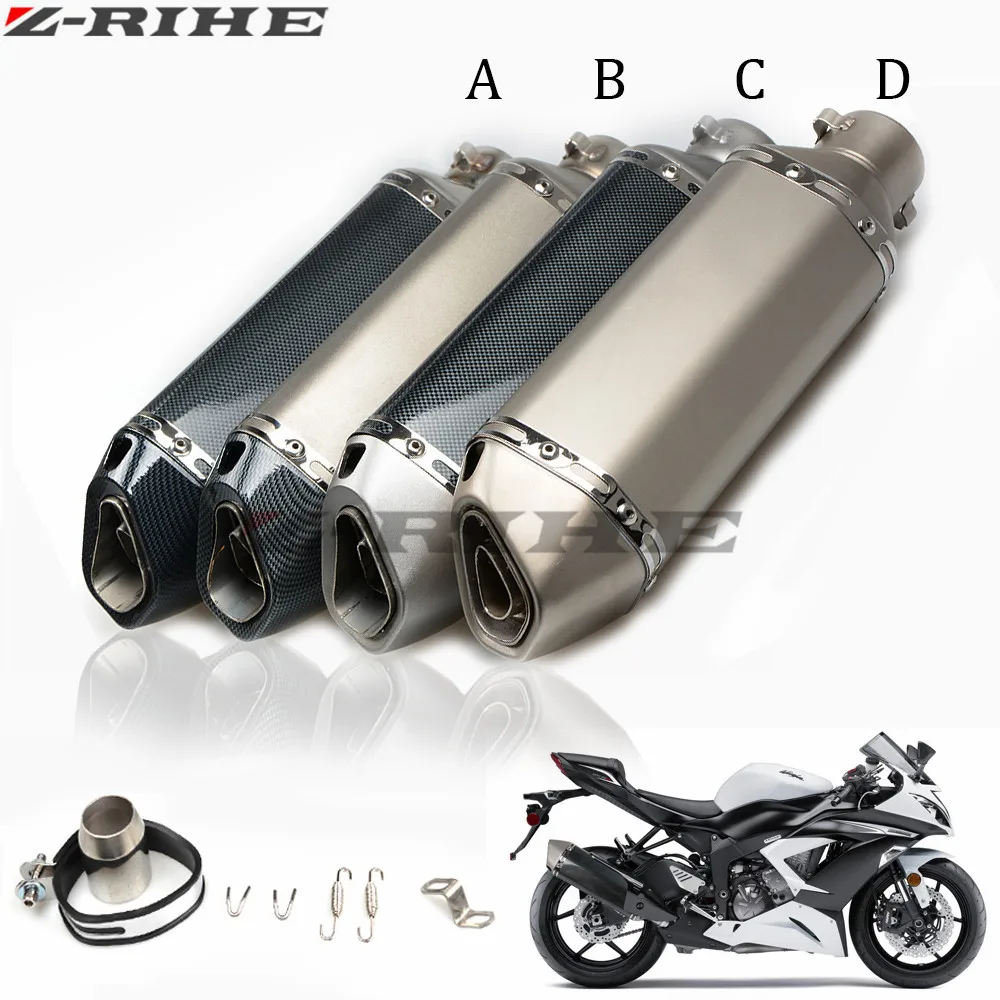 

FOR DB Universal Motorcycle Exhaust Escape Moto Muffler Pipe With Removable For Yamaha YZF R1 R6 R6S MT09 MT-09 FZ6 FZ8 FZ1 XJR
