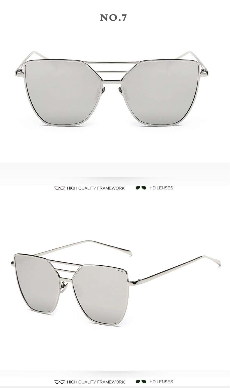 Luxury Square Women Sunglasses Brand Designer Fashion Classic Metal Female Sun Glasses Men Coated Mirror UV400 Oculos De Sol purple sunglasses