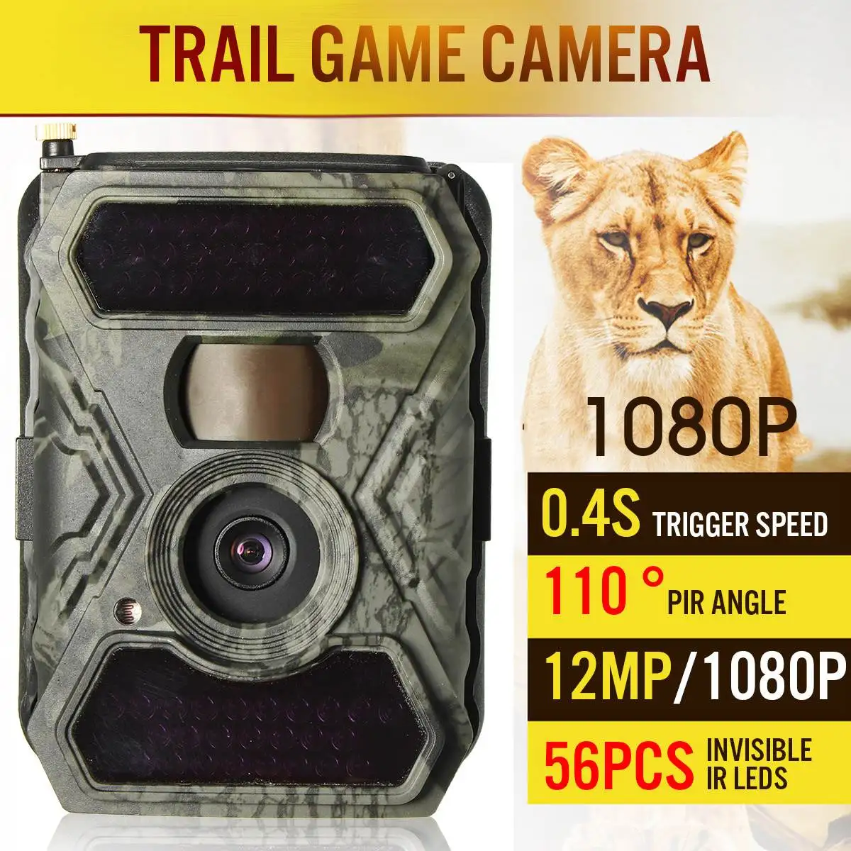 

HD S880G 1080P 12MP Digital Hunting Trail Camera MMS Game Wide Len Surveillance Trail Camera Infrared PIR Outdoo