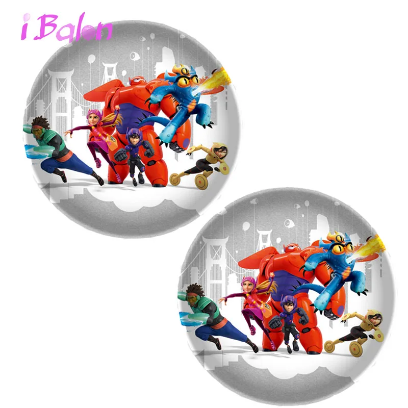 

5pcs 18inch Baymax foil balloons kids Birthday party decorations cartoon super hero round shape helium globo children lovely toy
