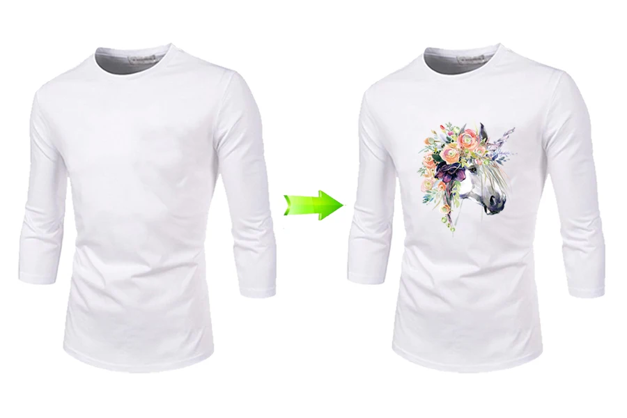 3-Patch Iron-On Garment Flower Horse A-Level Washable Parches Ropa 2018 New Easy Print By Household Irons Applique On Clothes