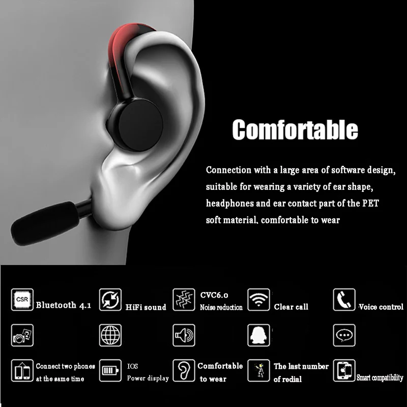 McGeSin Bluetooth Беспроводные Наушники Бизнес Музыка громкой связи Спорт наушники С