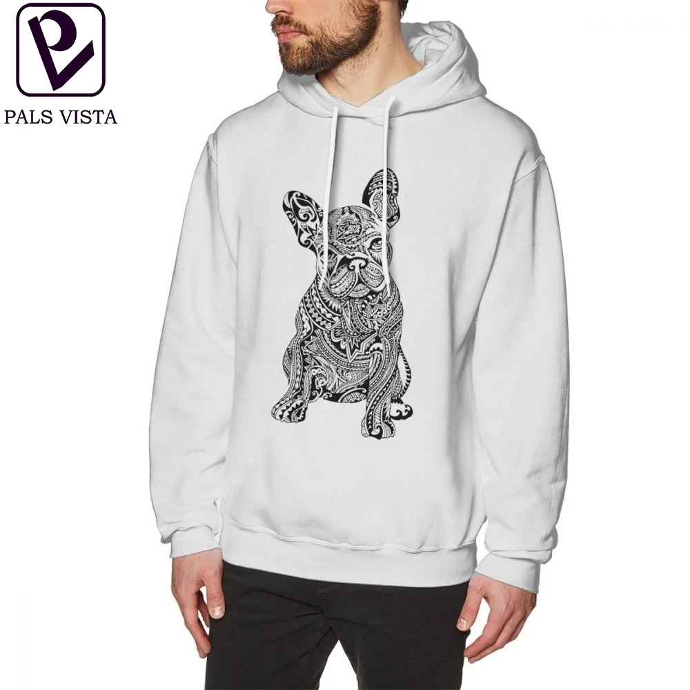 

French Bulldog Hoodie Polynesian French Bulldog Hoodies Long Length Autumn Pullover Hoodie Over Size Red Cotton Outdoor Hoodies