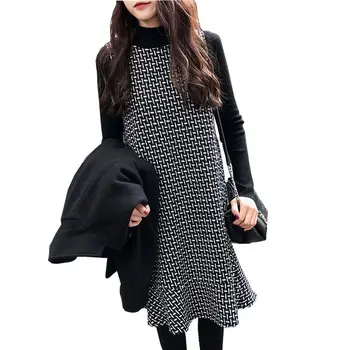 

2019 New Pregnant Women Long Sleeve Knit Top+Print Flower Vest Woolen Dress 2Pcs Suits Maternity Nursing Pregnancy Clothing Q308