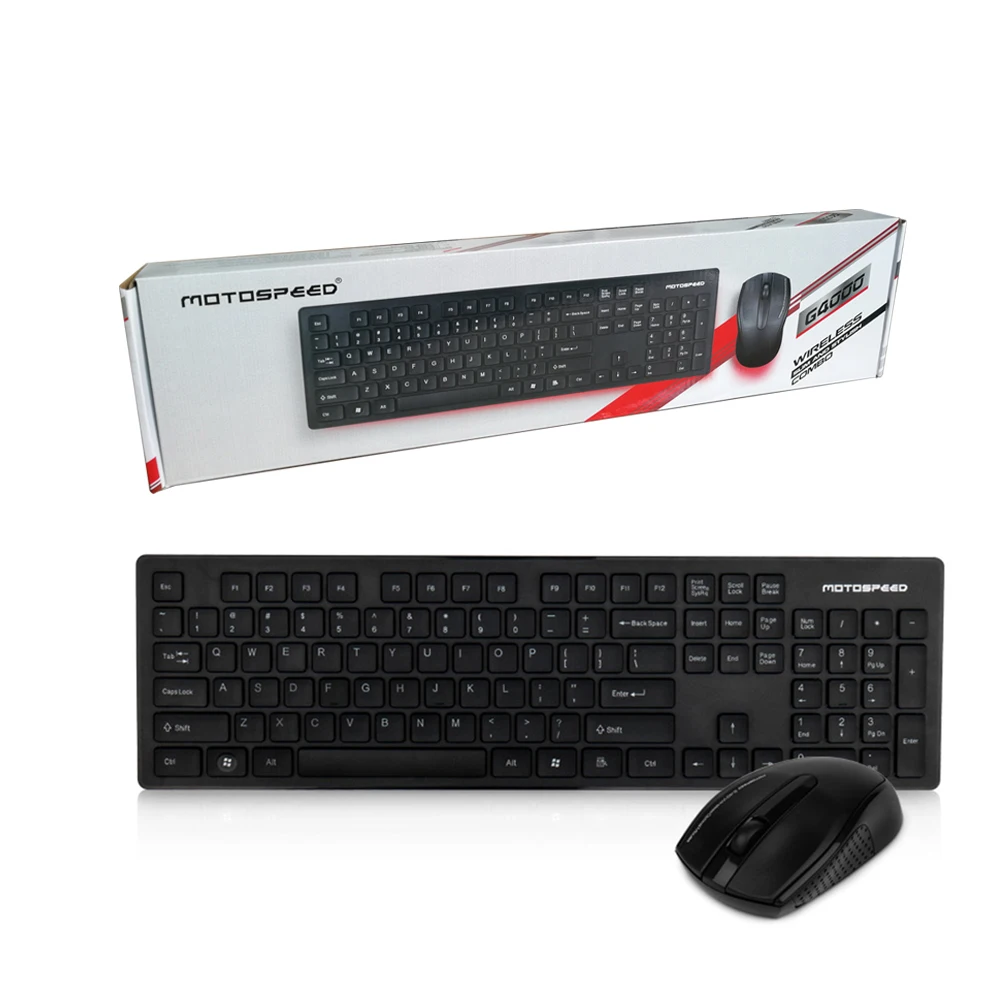 Official Motospeed G4000 2 4G Беспроводная клавиатура и мышь Combo USB 0 1000DPI Эргономика 104 клавиши