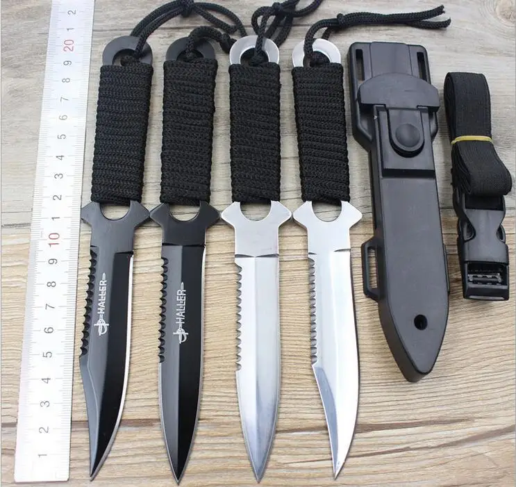 

Paratroopers Knife Stainless Steel Diving fixed blade knife Outdoor Survival Camping Pocket Knife Tactical Knife With ABS Sheath
