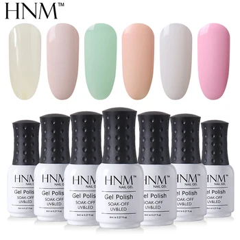 

HNM Light Color Series 8ML Nail Polish Hybrid Lacquer Gel Varnishes Soak-Off UV Gel Polish Primer Nail Art Base Top GelLak ink