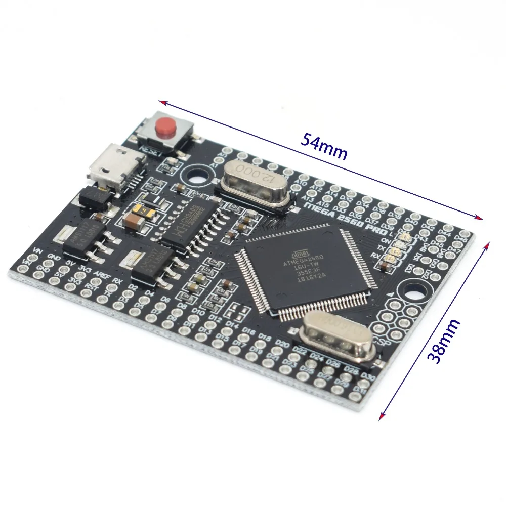 

MEGA 2560 PRO Embed CH340G/ATMEGA2560-16AU Chip with male pinheaders Compatible for arduino Mega2560 DIY