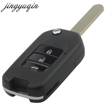 

jingyuqin 20pcs Flip Folding Modified Remote Key Shell 3 Buttons Fob For Honda Fit Marina Wisdom XRV CITY