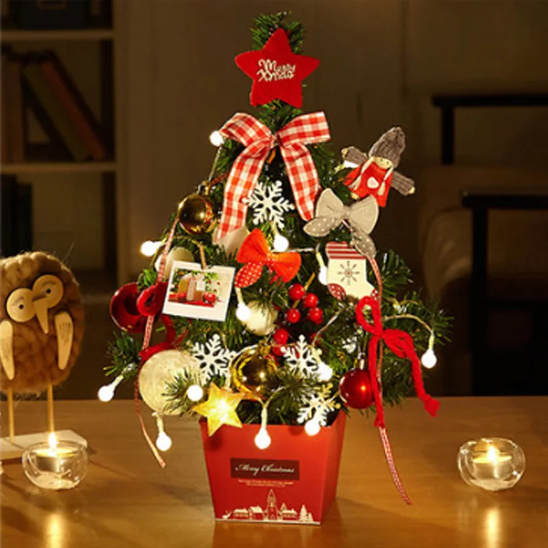 Рождественская елка 30 см 45 см 50 см 80 см Настольный декоративный бонсай моделирование липкий снег, дерево, Новогодний подарок
