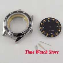 Подходит для ETA 2836 MIYOTA механизм 41 мм черный керамический Безель сапфировое стекло 316L нержавеющая сталь чехол для часов+ черный циферблат+ стрелки C133