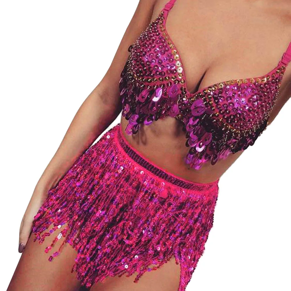 MISSOMO одежда юбка для женщин живота танцевальный костюм блёстки кисточки Танцы 7 Красочные шарф пояс для женщин юбка