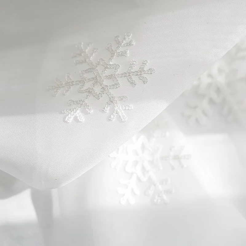 Tiyana, белые снежинки, занавески для гостиной, кухни, окна, двери, Декор, рождественские занавески, прозрачные тюлевые занавески, занавески P157D3 - Цвет: Color 1 Tulle
