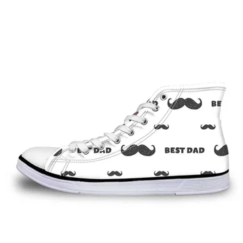 

Canvas Shoes Male Casual Flats High Top Vulcanize Shoes Men Pattern with different words to the fathers day on vector image