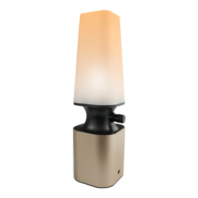 

HZFCEW Dimming LED Night Light Imitate Kerosene Oil Lamp Design Knob Eye Care LED Desk Light USB Rechargeable Lamp-Gold