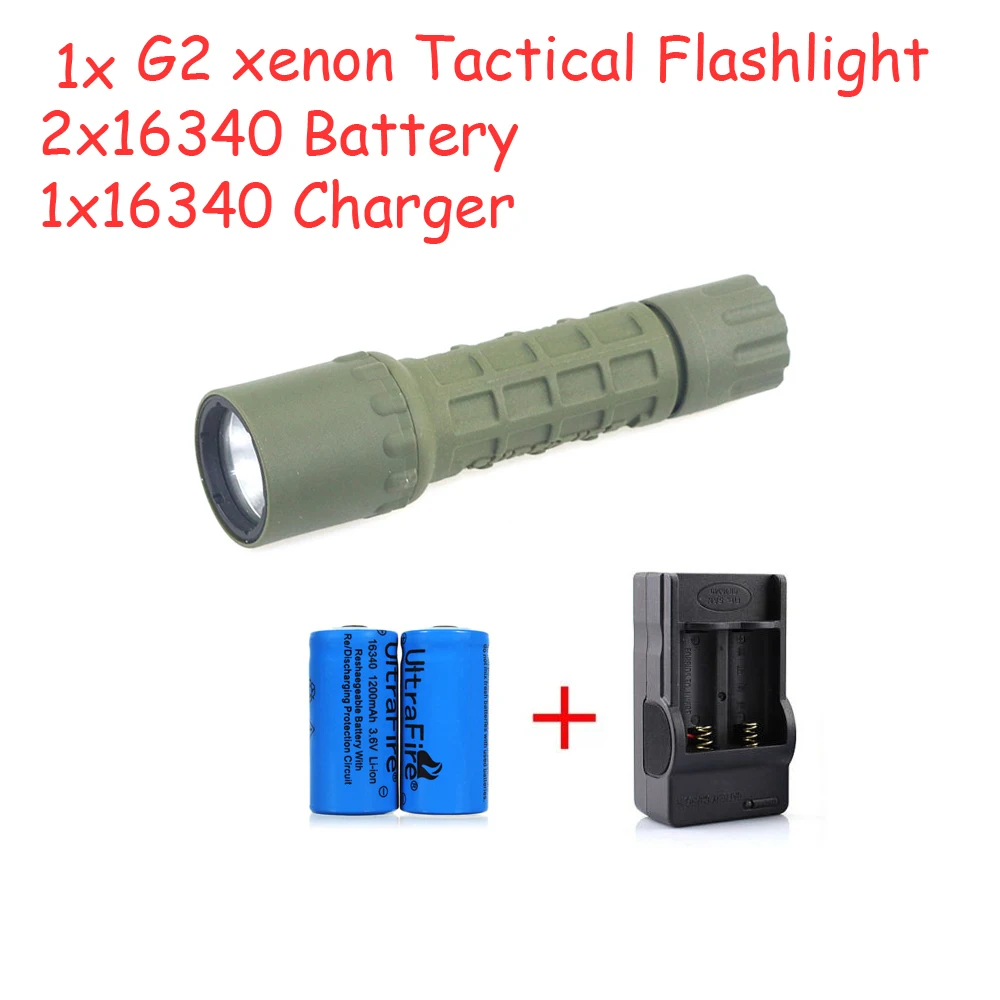 300 lm Flashlight Tactical Torch CR 123A for SureFire G2 Xenon Torch