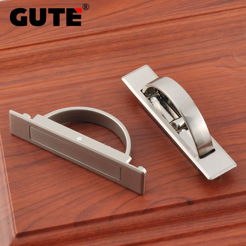 

GUTE 6Pcs Zinc Alloy Tatami Handle Pull Hidden Modern Furniture Handle Pull Knob Drawer Cabinet Handle Hardware