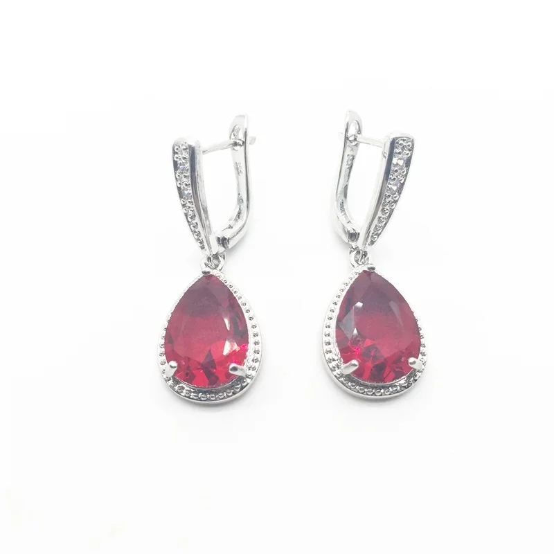 

Trendy Drop Shaped Cubic Zirconia 925 Sterling Silver Jewelry For Women Earrings