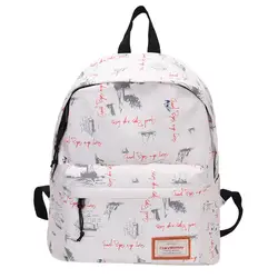 2019 Для женщин дамы досуг моды мультфильмы граффити плечи повседневные рюкзаки, сумки для путешествий подростковые школьные сумки сзади