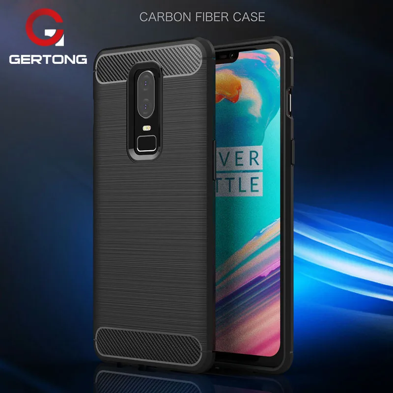 buy GerTong Silicone Cover Phone Case For Oneplus 5T 6 5 T Oneplus6 One Plus 6 5T 1+6 1+5 Carbon Fiber Soft TPU Protective Shell