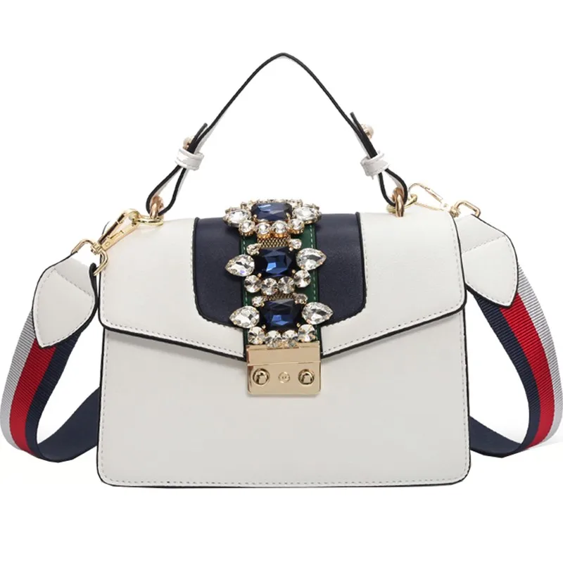 

Autumn New Women PU Leather Messenger Bag Handbags Flap Casual Tote England Style Ladies Small Bag White High Quality