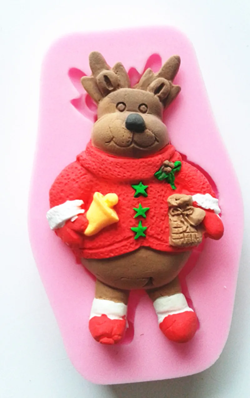 9245 Reindeer Shape Christmas Theme Silicone Mold, Sugar Mold