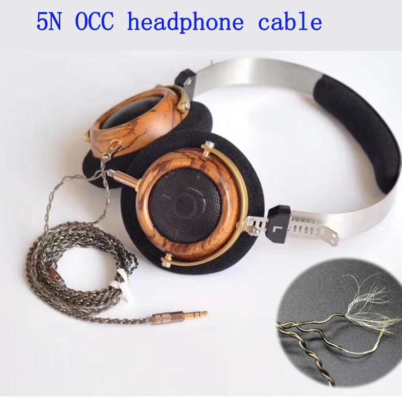 OKCSC 57 мм динамик открытый голос HIfi оливковое дерево наушники с 5N OCC покрытием серебро DIY 3,5 мм сменный кабель Винтажный стиль