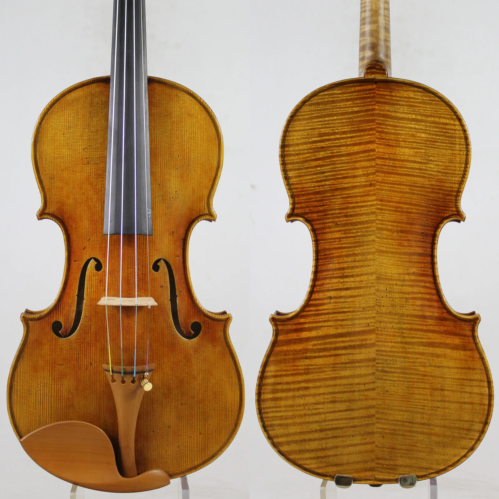 

Master Violin!European wood! Antonio Stradivari Copy! Strong and Deep tone!Free Shipping!Despiau Bridge!Dominant 135B Strings