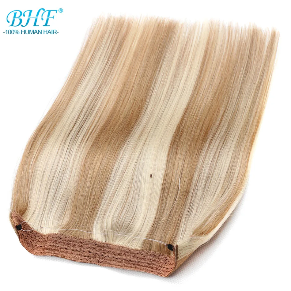 Linha do Fio do Cabelo Humano dos Peixes de Bhf em Linha Invisíveis do Cabelo Reta Remy Europeu Nenhum Grampo Extensões Naturais 1 Bhf fio de linha de peixe cabelo