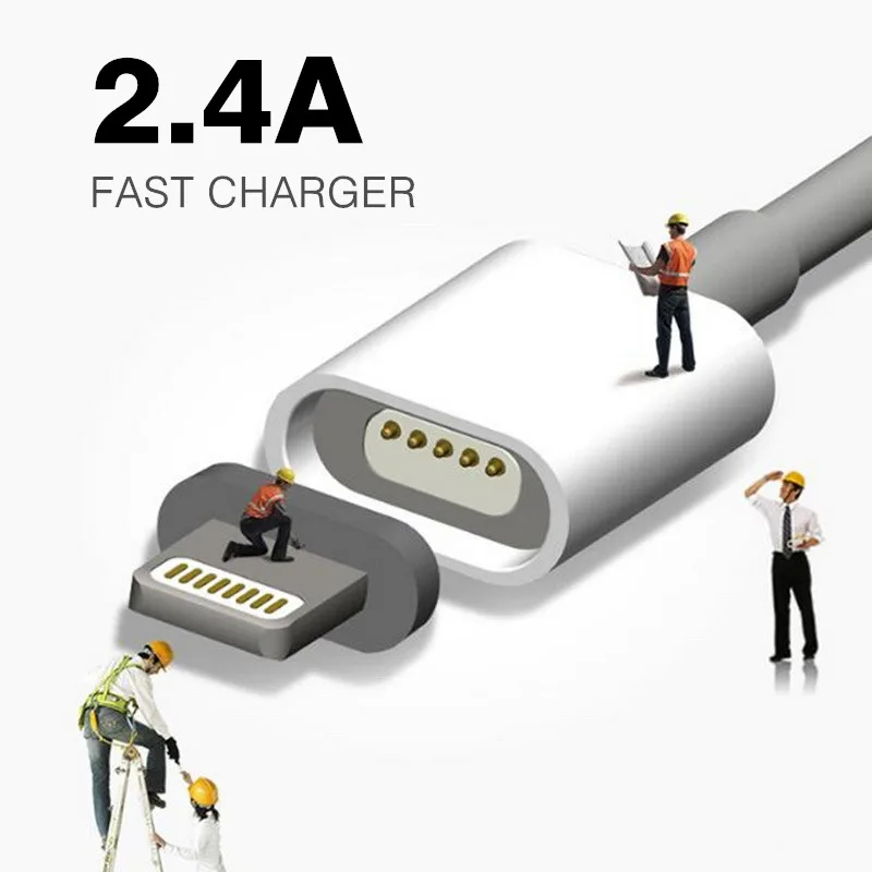 Maxium 2.4A Зарядки Магнитный Кабель Для iPhone 5 5s 5c SE 6 6 s 7 Плюс iPad mini Мобильный Телефон Магнит Зарядное Данные Micro Usb кабель
