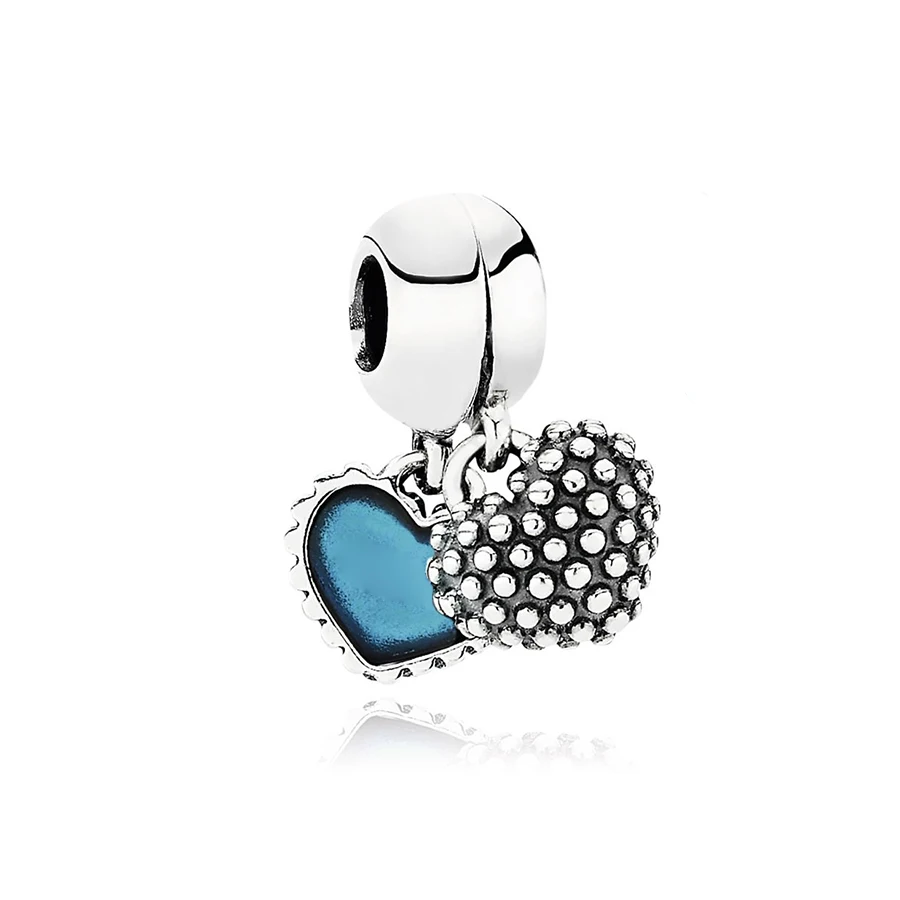 

NEW 100% 925 Sterling Silver Piece Of My Heart Son Two-Part Dangle Charm Enamel Pendant Bead Bracelet DIY