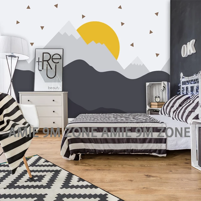 Tuya Art Wallpapers Black And White Pattern Picture Child Tuya Art Wallpapers Black And White Pattern Picture Child Wallpaper Children Wall Decor Nursery