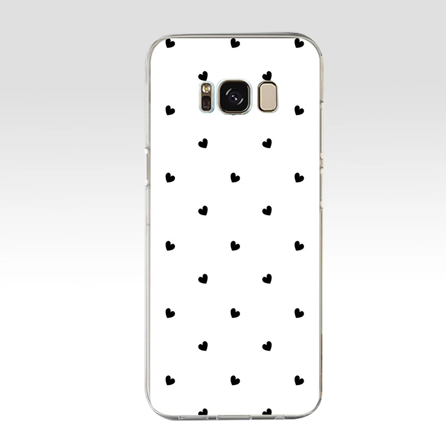 10 ZX Мягкий силиконовый чехол из ТПУ с черным сердцем для Samsung Galaxy s6 s7 edge S9 S8 S10 Plus