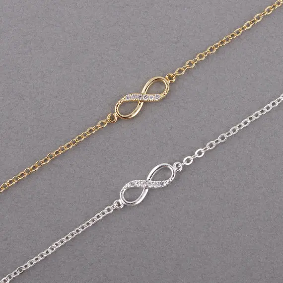 Shuangshuo 2017 New Fashion Infinity Bracelet For Women With Crystal Shuangshuo 2017 New Fashion Infinity Bracelet For Women With Crystal Stones Number 8 Chain Bracelets Bileklik In Charm From