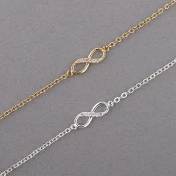 

Shuangshuo 2019 New Fashion Infinity Bracelet for Women with Crystal Stones Bracelet Infinity Number 8 Chain Bracelets bileklik